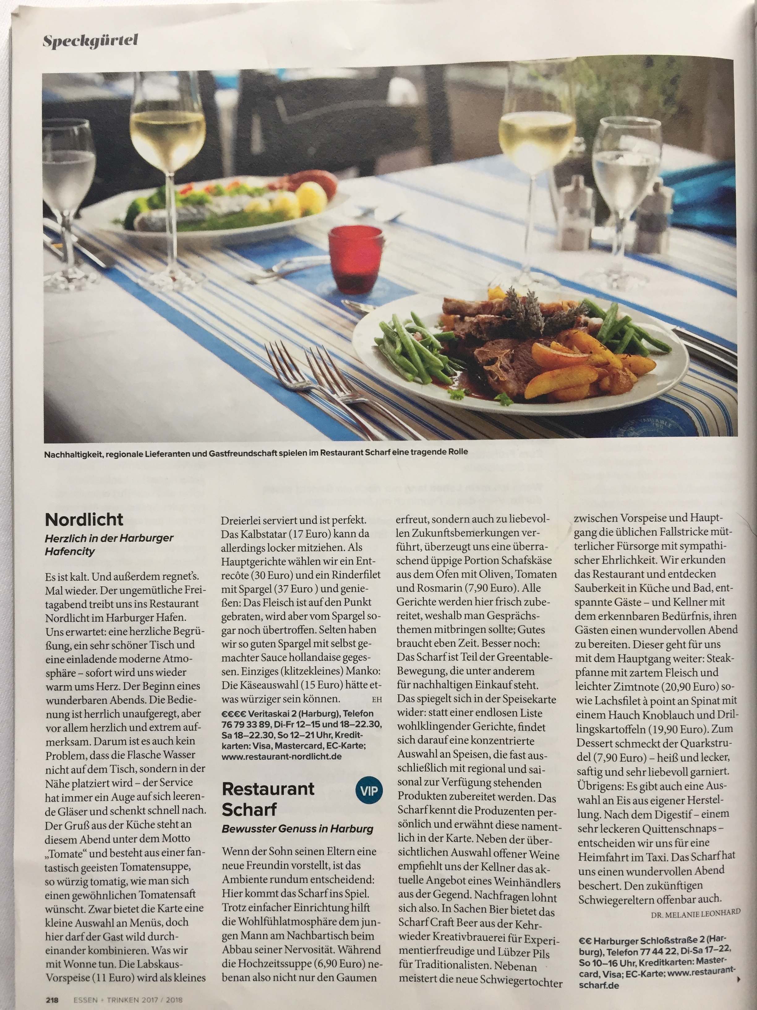 Seite 218: Bericht &uuml;ber das Restaurant Scharf